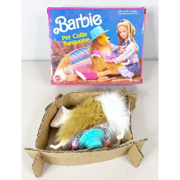 VTG 1989 Mattel Barbie-Pet Collie “Turquoise” In Original Box New/Unused See Pic